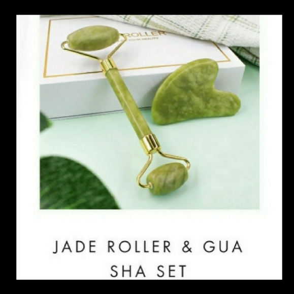 Jade Roller & GUA--SHA Facial Jade Roller women's teen... Gift Set - Picture 1 of 16